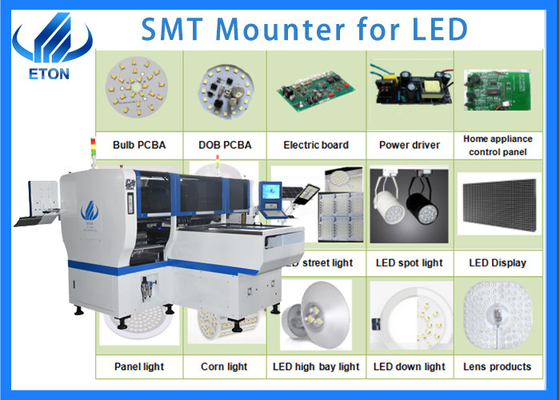 Tüm LED Aydınlatma İçin Manyetik Lineer Motor SMT Montaj Makinesi HT-E8D 90000CPH Hızı