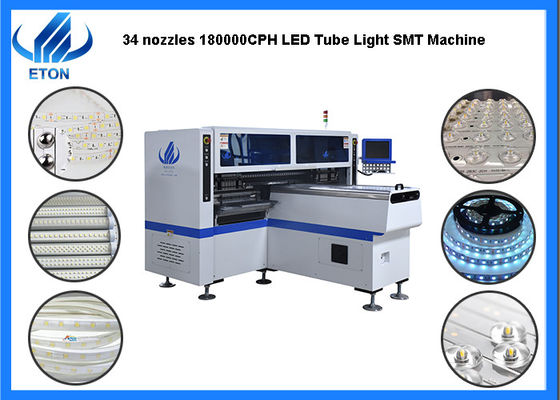 Çift Kol Yüksek Hızlı 34 Kafa LED Tüp / Şerit Işıklar SMT Mounter Seçim Yeri Makinesi