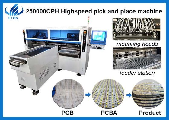 250000CPH Pick And Place Makine Fleksibel Şerit Işığı için Tam Otomatik SMT Hatı 1M - 100M