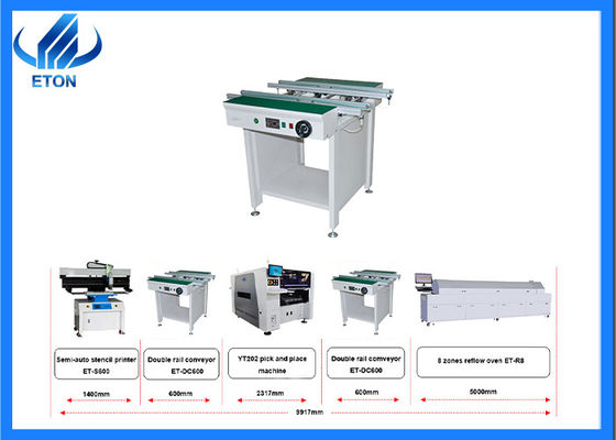 ET-600 PCB konveyör makinesi, 5 mm düz bant konveyörlü Montaj makinesine bağlanır