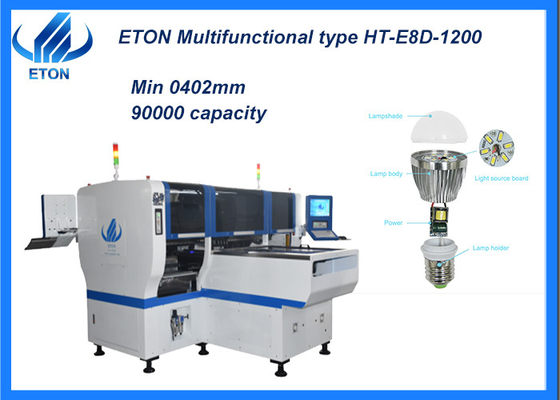 90000CPH SMT Monter Double Arm Double Module Pick Place Machine For Tube/Stripe/Bulb Light (Tüp/Şerit/Bülbü Işık için çift kollu çift modül seçme yer makinesi)