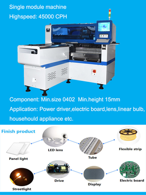 1200 * 500mm Lens LED Chip Mounter Panel Işık SMT Mounter Makinesi