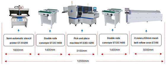 90000CPH SMT Monter Double Arm Double Module Pick Place Machine For Tube/Stripe/Bulb Light (Tüp/Şerit/Bülbü Işık için çift kollu çift modül seçme yer makinesi)
