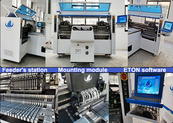 Max 1.2m Tüp SMT Toplama Yeri Makinesi Çift Modül 34 PC Kafa