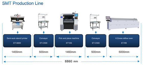 1.5KW Güç SMT Al ve Yerleştir Makinesi 104 PCS besleme istasyonu