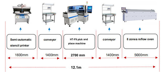 250K Hızlı SMT Al ve Yerleştir Makinesi Pcb için Elektronik Besleyici Max Boyutu 1200*330mm