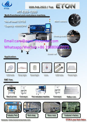 12 ADET Kafa SMT Montaj Makinesi Windows 7 SMT Yerleştirme Makinesi