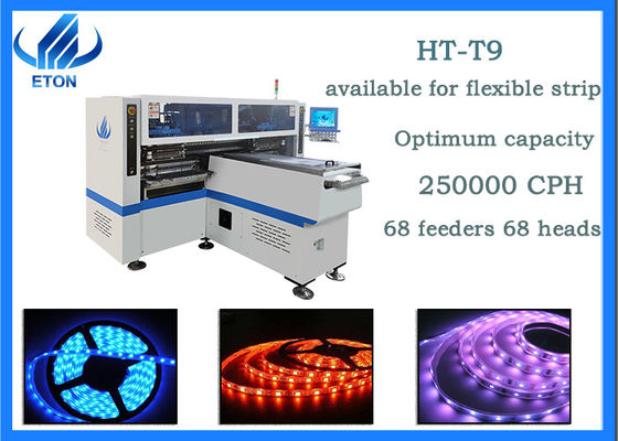 250mm*herhangi bir uzunlukta PCB 5 dijital kamera 250000CPH led esnek şerit SMT montaj makinesi